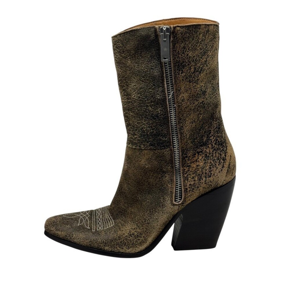 Golden Goose Women Candy Distressed Leather Western Cowboy Boots Brown Size 36 6 - Picture 6 of 14